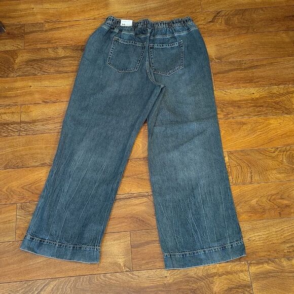 Lane Bryant Pull On Mid Rise Torn Wide Leg Jeans Plussize 14 NWT - Picture 8 of 14